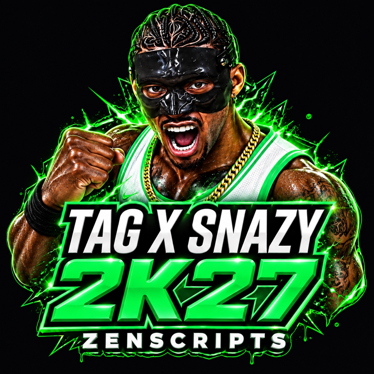 Tag x Snazy 2K27 — ZenScripts, with the masked basketball character